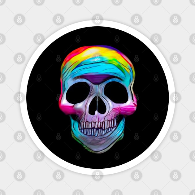 Rainbow Skull Magnet by wildjellybeans